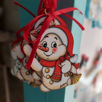 Picture of SNOWMAN ORNAMENT WITH RIBBON